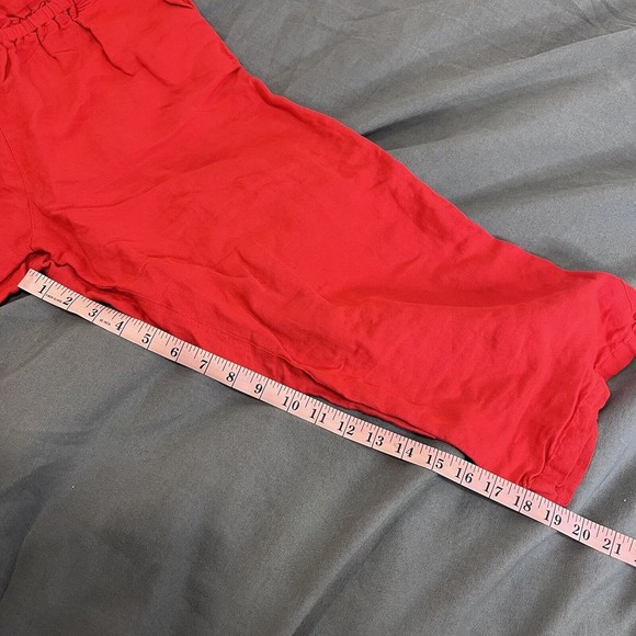 Tommy Bahama Red Linen Blend Ruffle Jumpsuit - Small, Cropped missing  tie belt - Picture 4 of 10